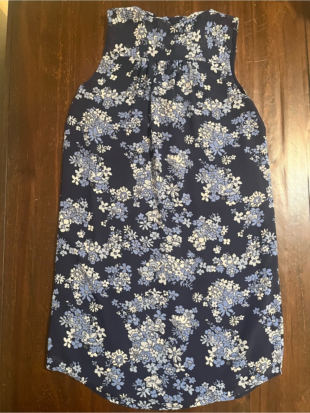 Michael Kors Navy Floral Tie-Neck Mini Dress - Picture 5 of 5